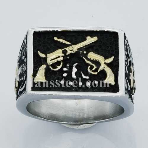 FSR14W47 rose rectangle cross Dual Revolvers ring